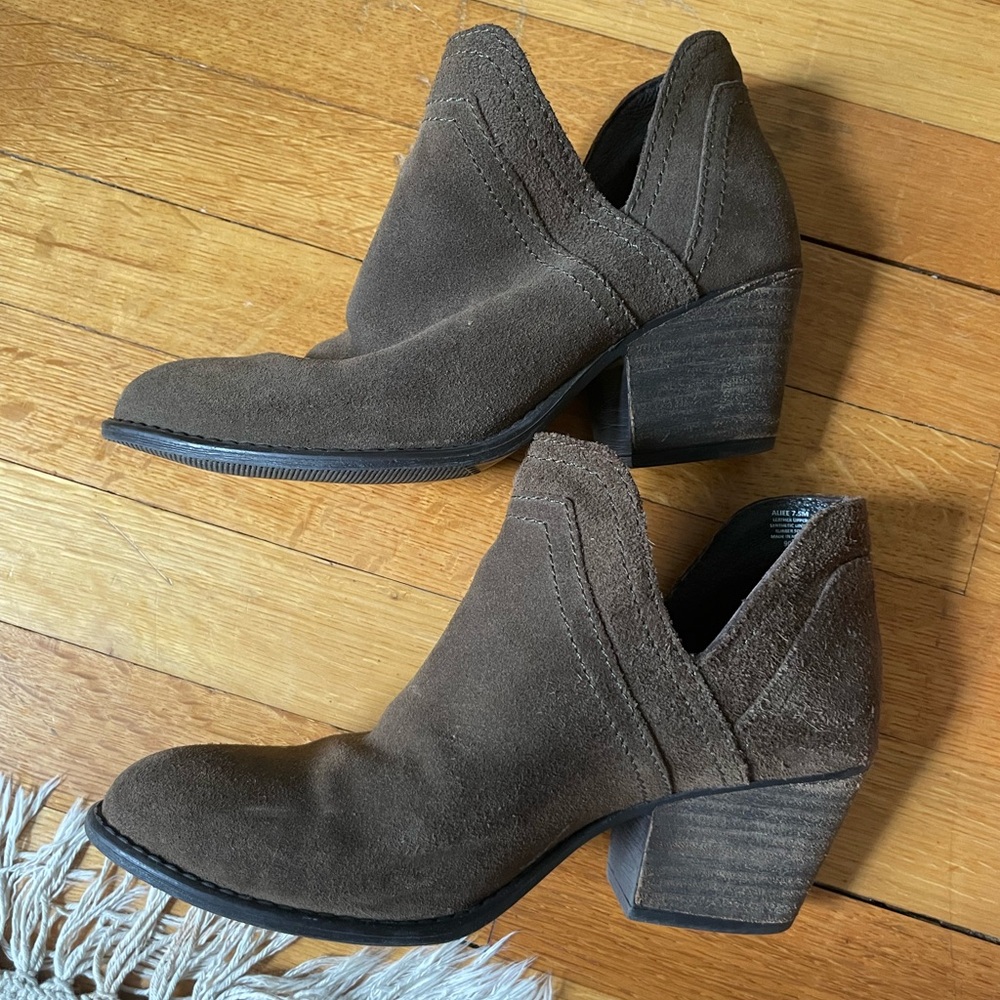 Brown suede boots